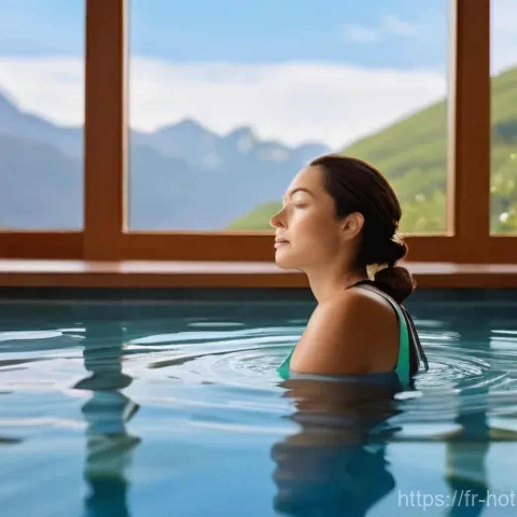 온천과 면역력 향상 - **Prompt 1: Serene Rejuvenation in a Modern Thermal Pool**
    "A tranquil scene of a woman, in her ...
